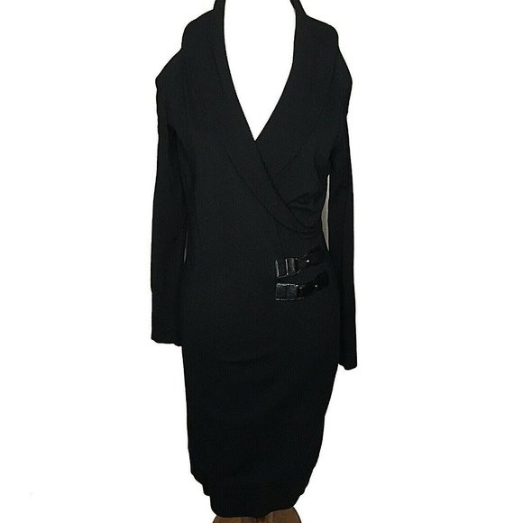 Colleen Lopez Dresses & Skirts - Colleen Lopez Cold Shoulder Faux Wrap Dress